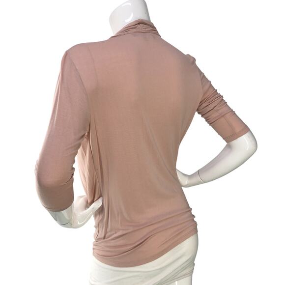 Red Saks Fifth Avenue Womens Size XS Top Cowl Drape Front Jersey Stretch - Picture 6 of 15